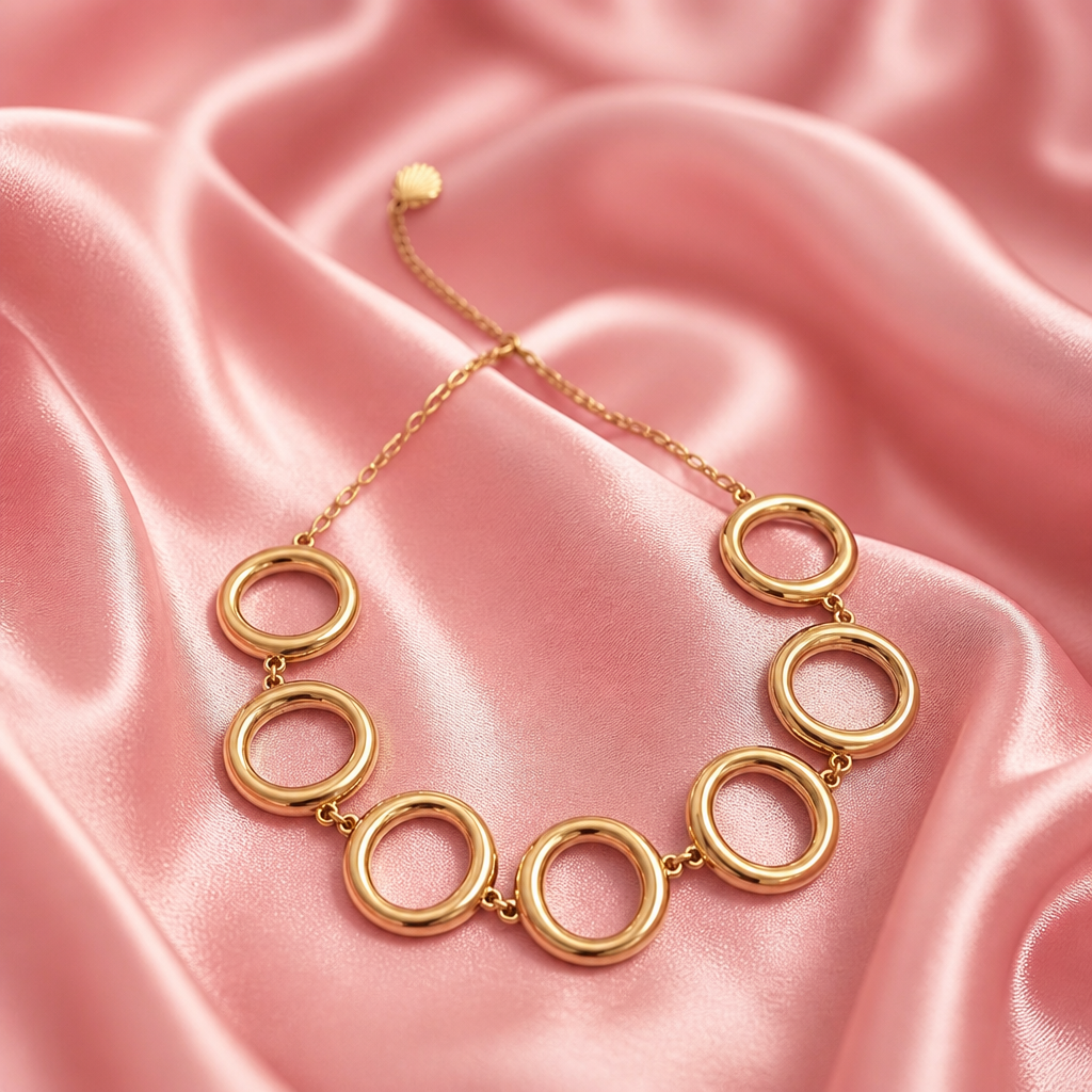 Solara Golden Circle Statement Necklace