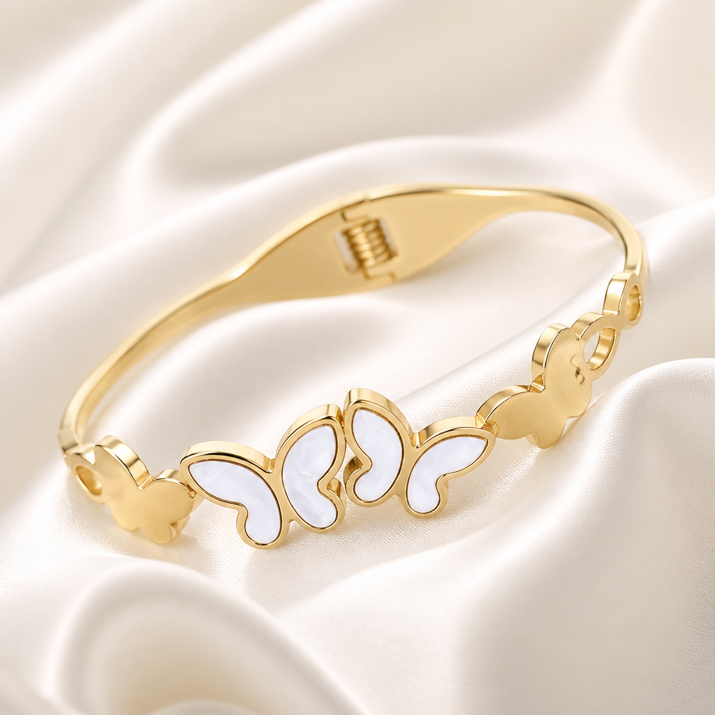 Seraphina Butterfly Gold Bangle