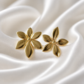 Golden Petal Statement Earrings