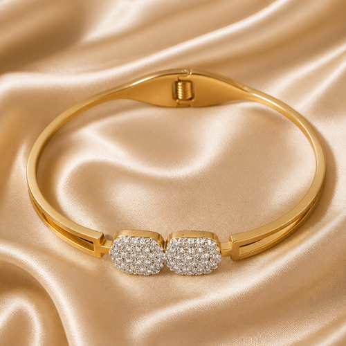 Amara Crystal Duo Gold Bangle