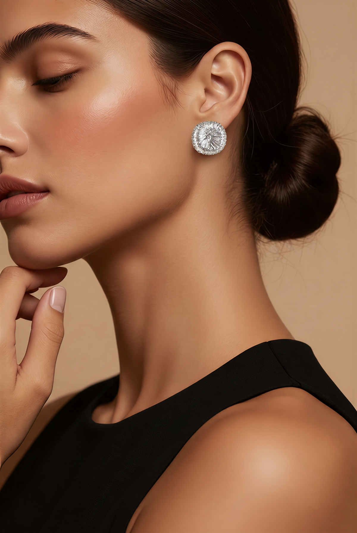 Silver Radiance Sunburst Stud Earrings