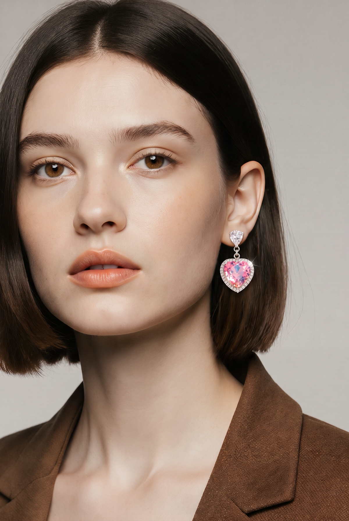 Amour Pink Heart Earrings