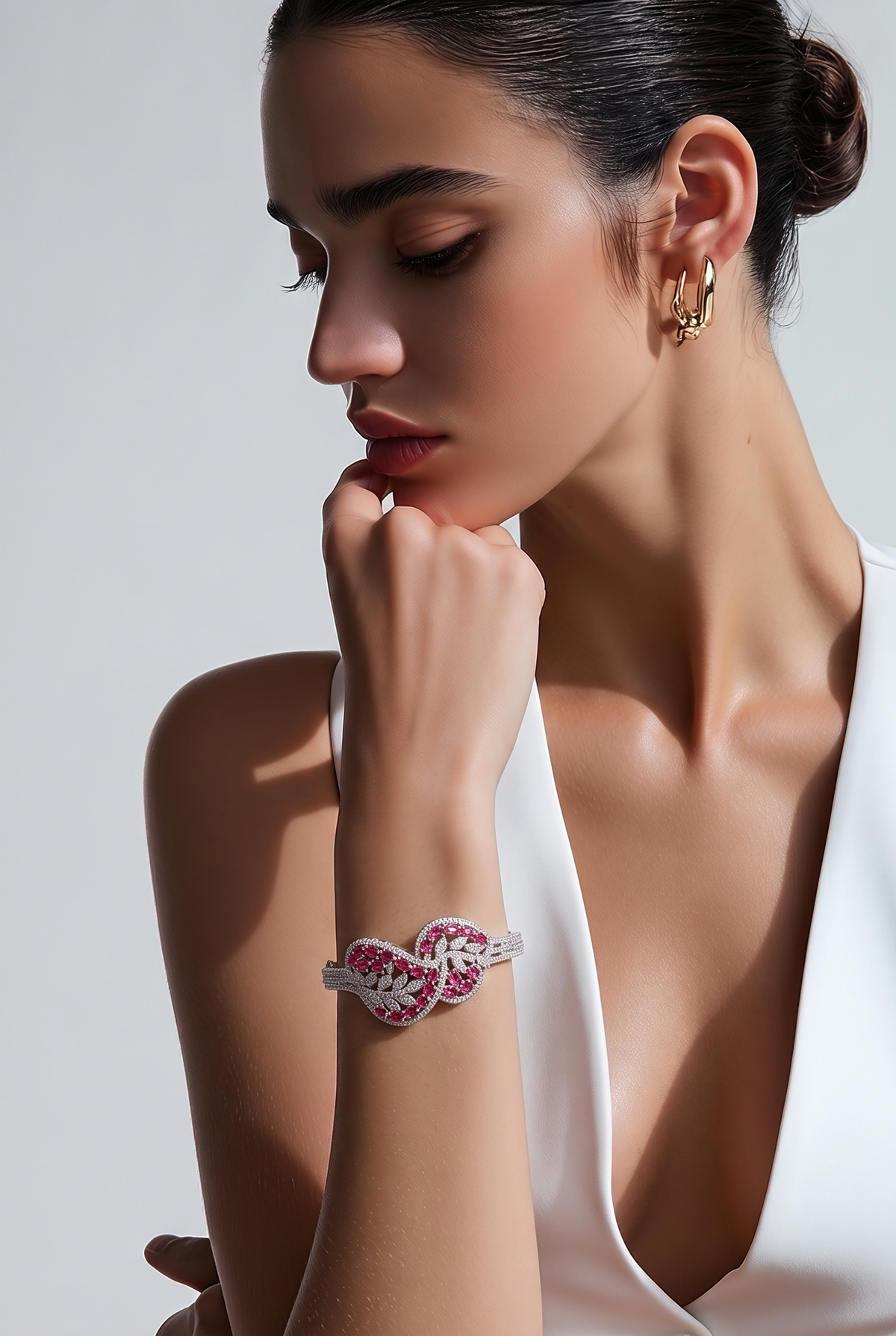 Blush Butterfly Statement Bangle