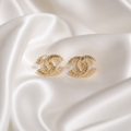 Luxe Crystal Interlock Stud Earrings
