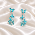 Aqua Butterfly Vine Earrings