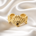 Marina Golden Shell Statement Ring