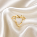 Amora Textured Heart Gold Ring