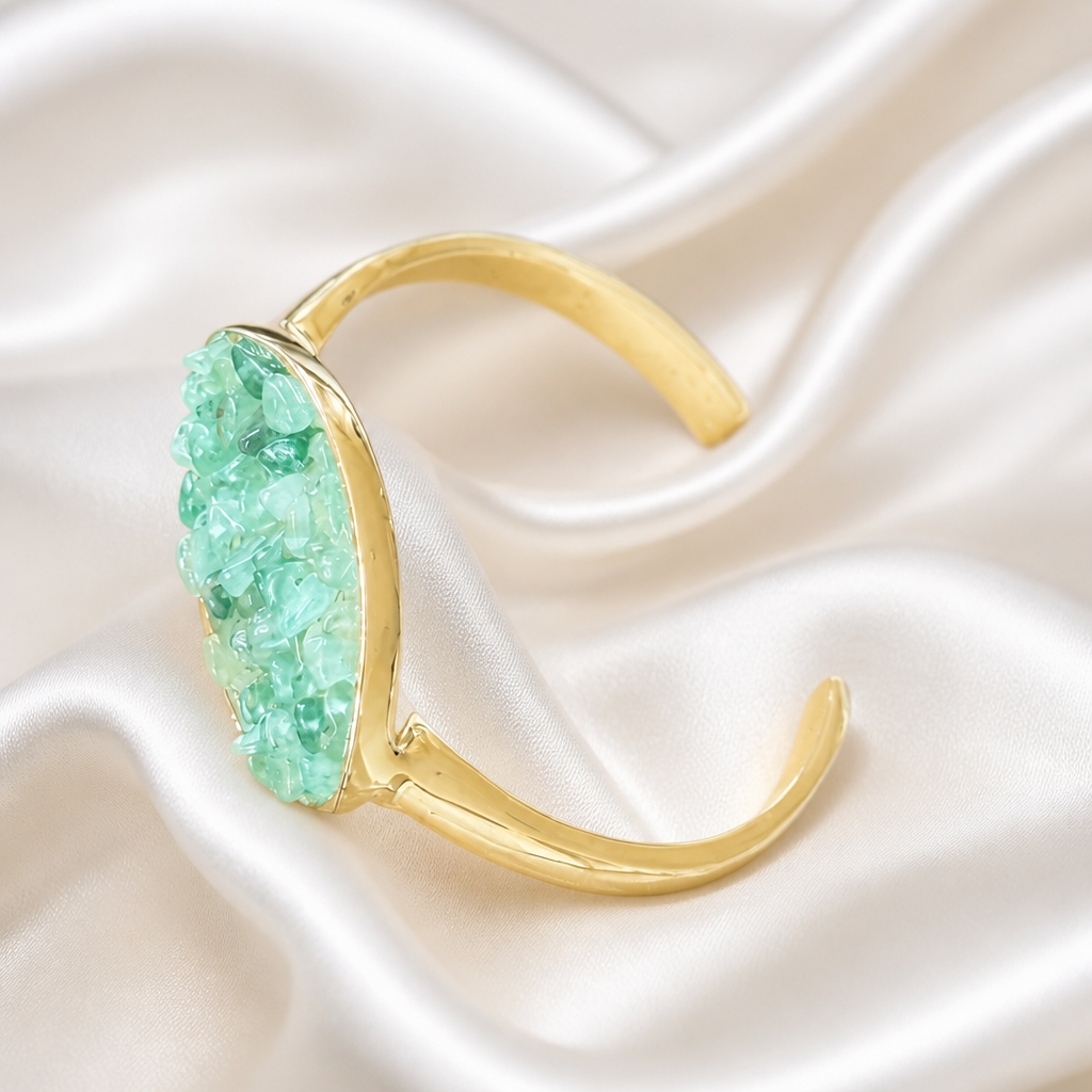 Celeste Mint Stone Cuff Bracelet