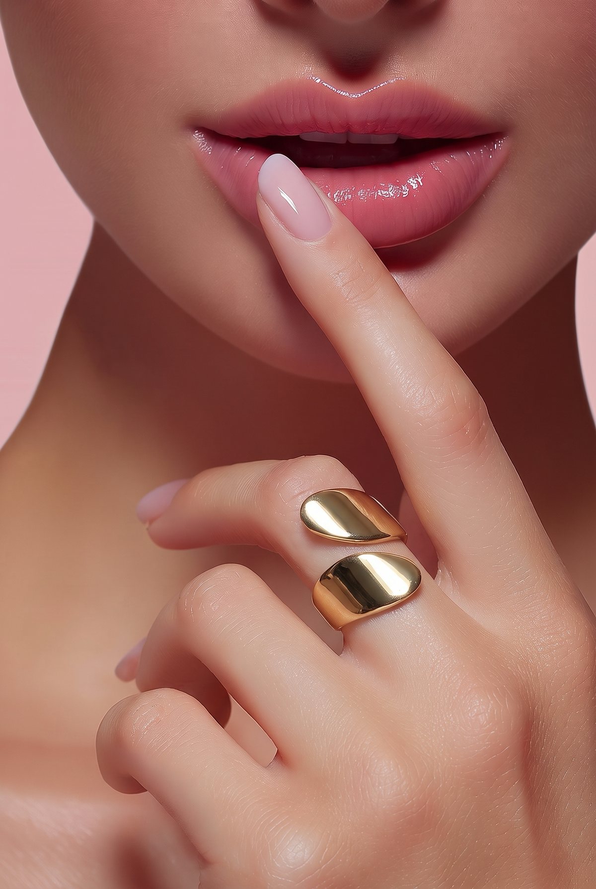 Solene Sculptural Teardrop Gold Ring