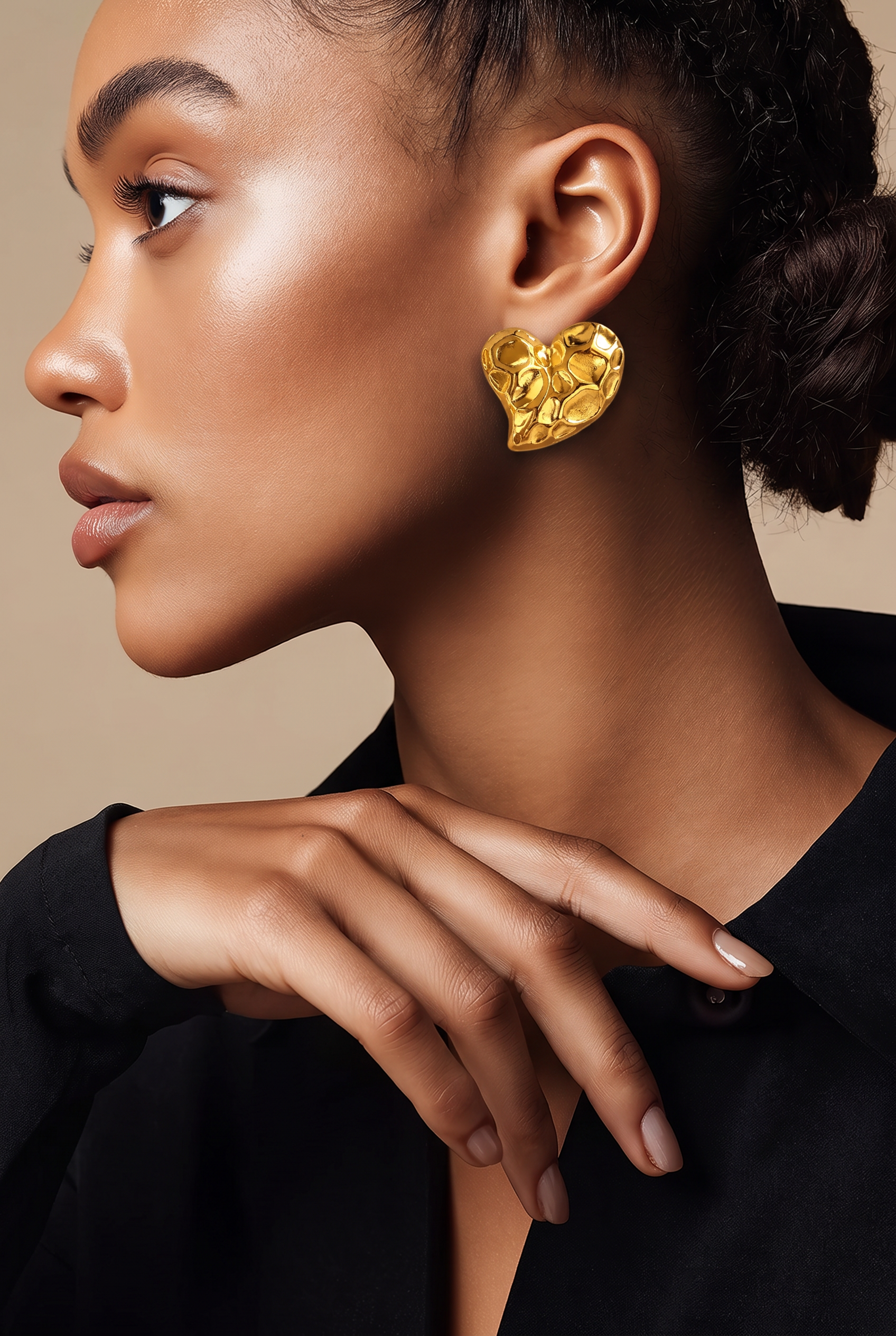 Molten Heart Gold Statement Earrings