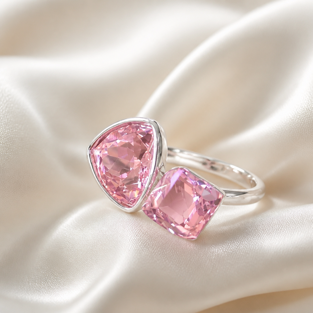 Rosé Duo Pink Crystal Ring