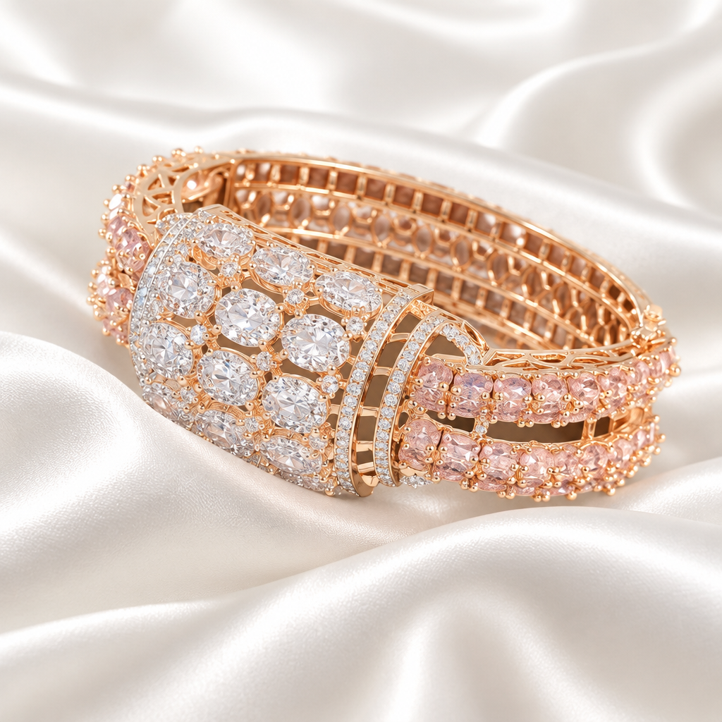 Blush Rose Statement Bangle