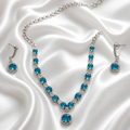 Azure Radiance Crystal Necklace Set