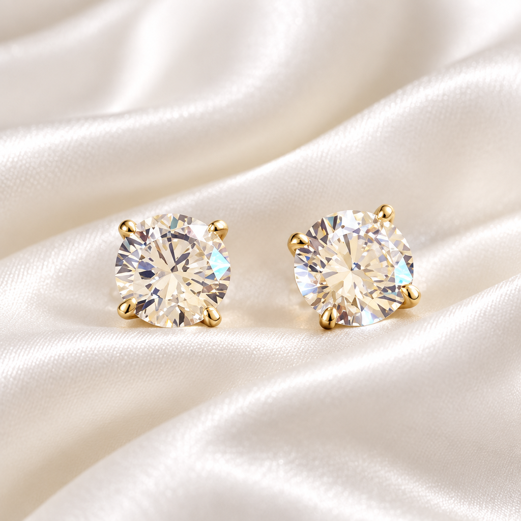 Éclat Solitaire Stud Earrings