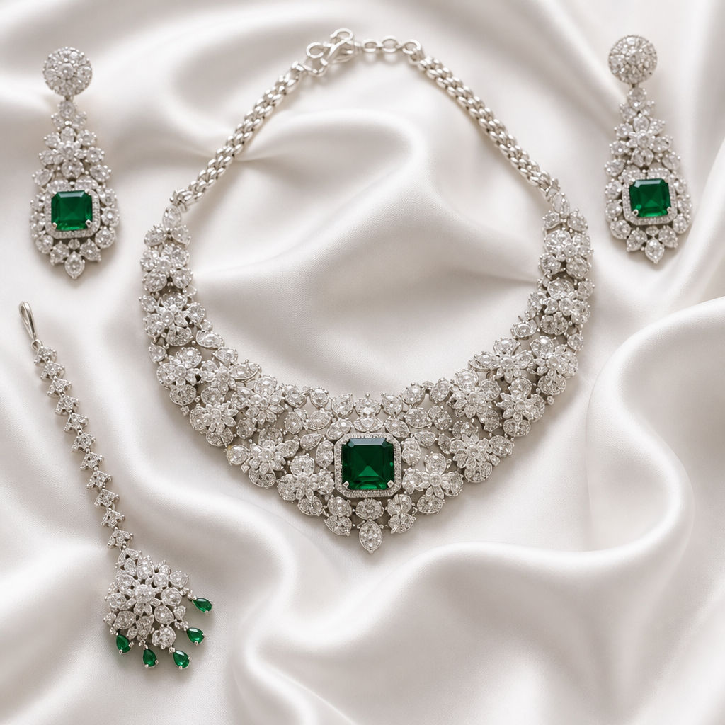 Emerald Majesty Statement Jewelry Set