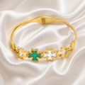 Amara Clover Charm Gold Bangle