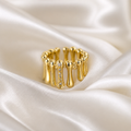 Elara Crystal Sculpted Gold Ring