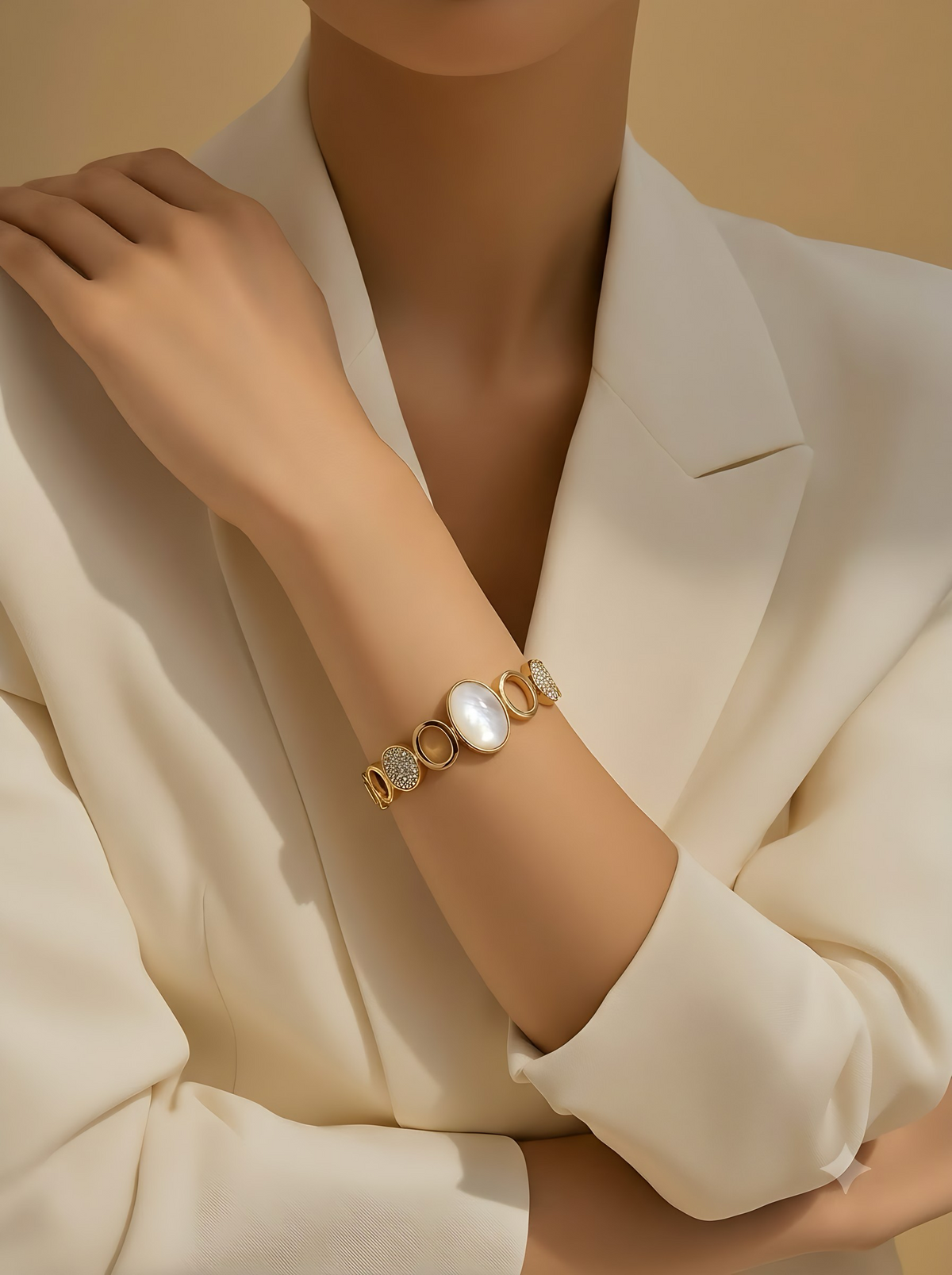 Pearl Halo Statement Bangle