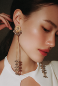 Royal Pearl Cascade Long Drop Earrings