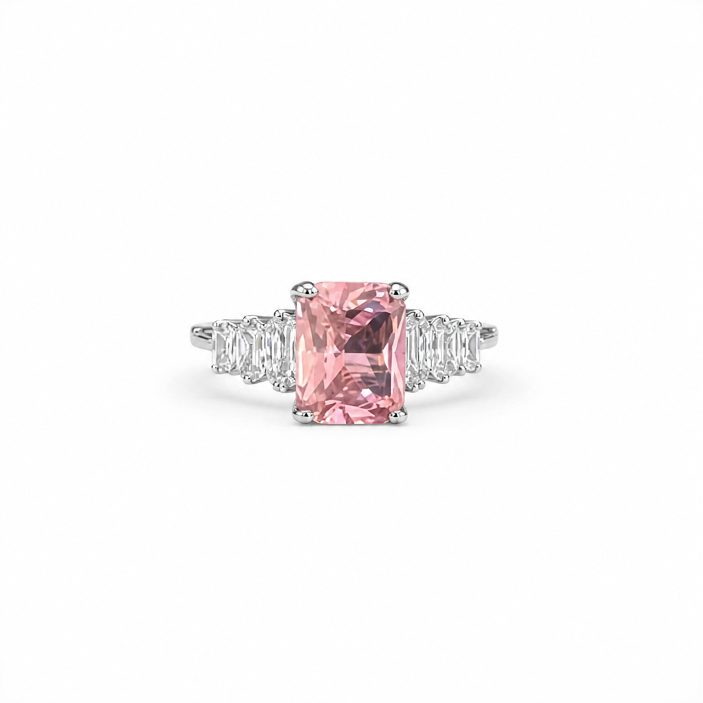 Rosé Radiance Emerald-Cut Ring