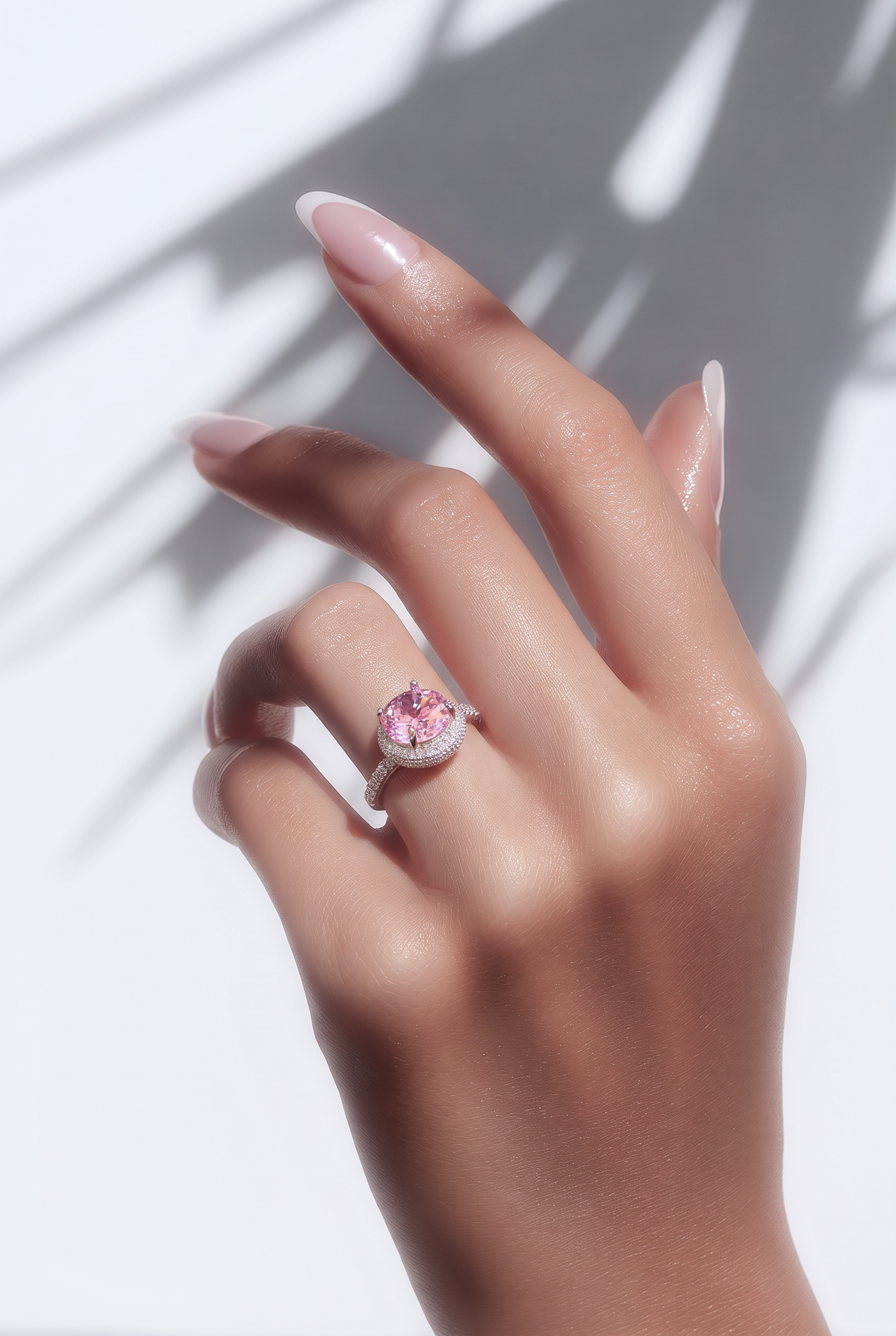 Rosé Celeste Halo Ring