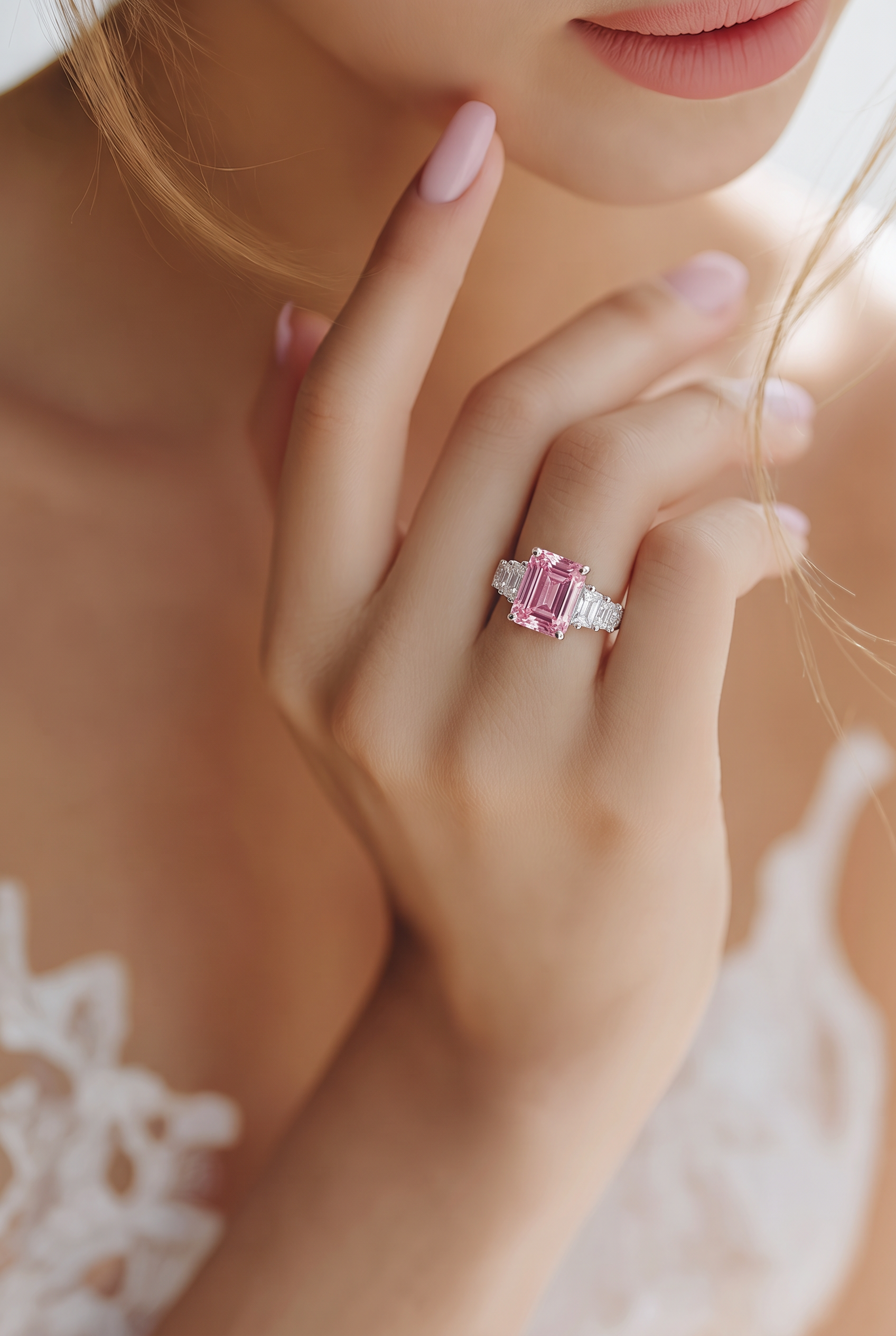 Rosé Radiance Emerald-Cut Ring