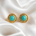 Turquoise Royale Gold Stud Earrings