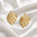 Aurelia Golden Leaf Statement Earrings